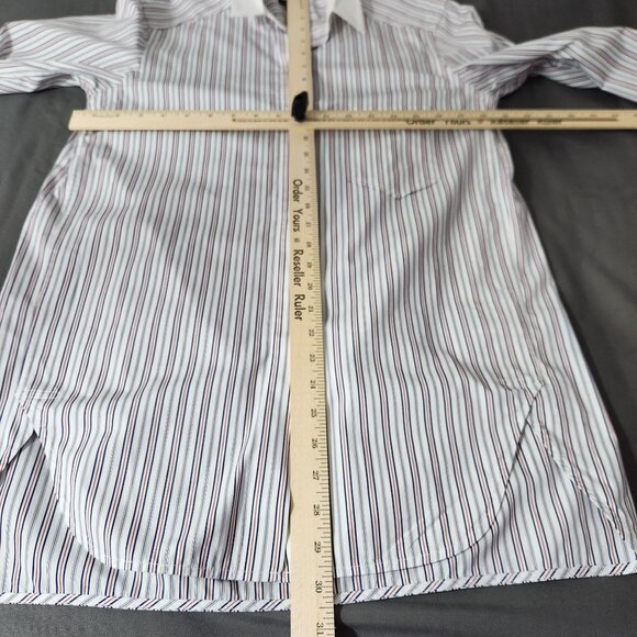 Theory Top Women's Large Long Sleeve Button Down Stripped Hidden Button Placket - Picture 8 of 14